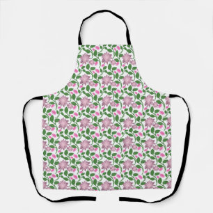 Dark Floral Seamless Pattern Pink Flowers Green Le Apron