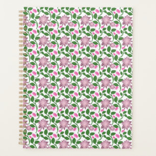 Dark Floral Seamless Pattern Pink Flowers Green Le Planner