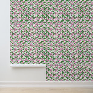 Dark Floral Seamless Pattern Pink Flowers Green Le Wallpaper