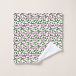 Dark Floral Seamless Pattern Pink Flowers Green Le Wash Cloth