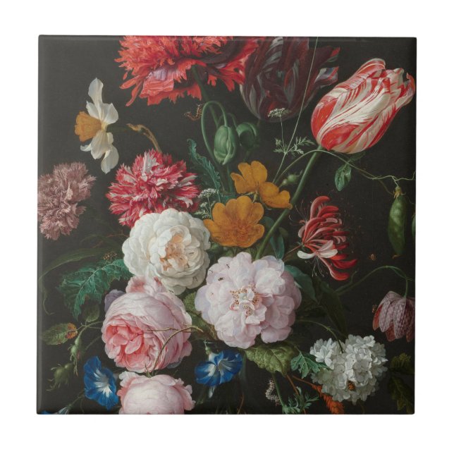 Dark Floral Still Life Tile (Front)