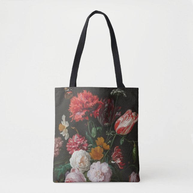 Dark Floral Still Life Tote (Front)