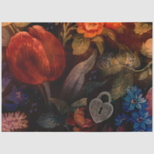 Dark Floral Tiger Tulip Tissue Paper