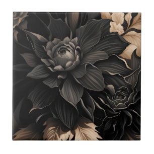 Dark Floral Tile