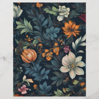 Dark Floral Vintage Stationary