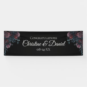 Dark Floral Wedding Gothic Black Elegant Banner