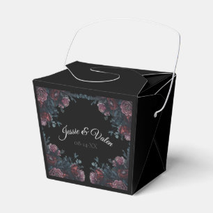 Dark Floral Wedding Gothic Black Elegant Favour Box