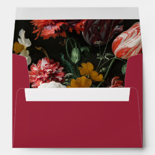 Dark Floral Wedding Red Envelope Liner