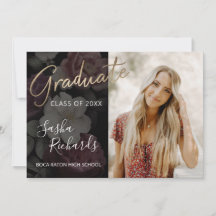 Dark Florals Graduation Announcement