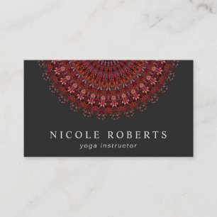 Dark Flower Garden Mandala Business Card