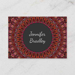 Dark Flower Garden Mandala Business Card