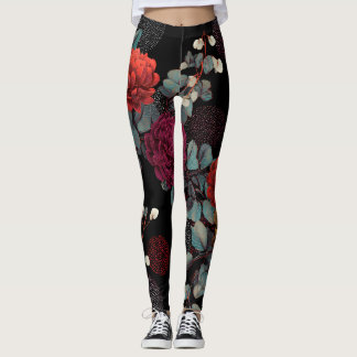 dark flower leggings