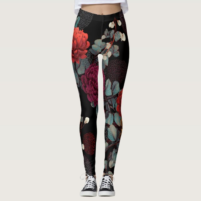 dark flower leggings (Front)
