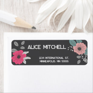 Dark Flower Return Address Label