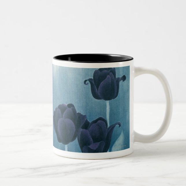 Dark Flowers Two-Tone Coffee Mug (Right)