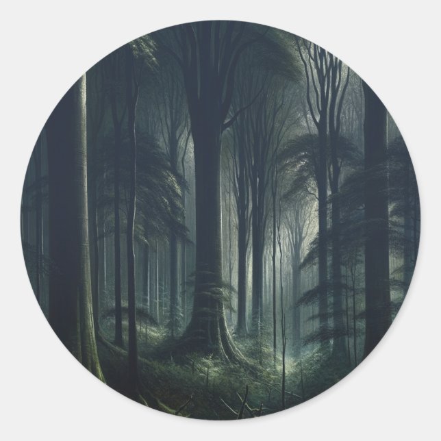 Dark Forest at Twilight Sweet 16 Classic Round Sticker (Front)