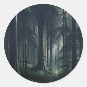 Dark Forest at Twilight Sweet 16 Classic Round Sticker