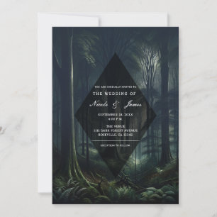 Dark Forest at Twilight Wedding Invitation