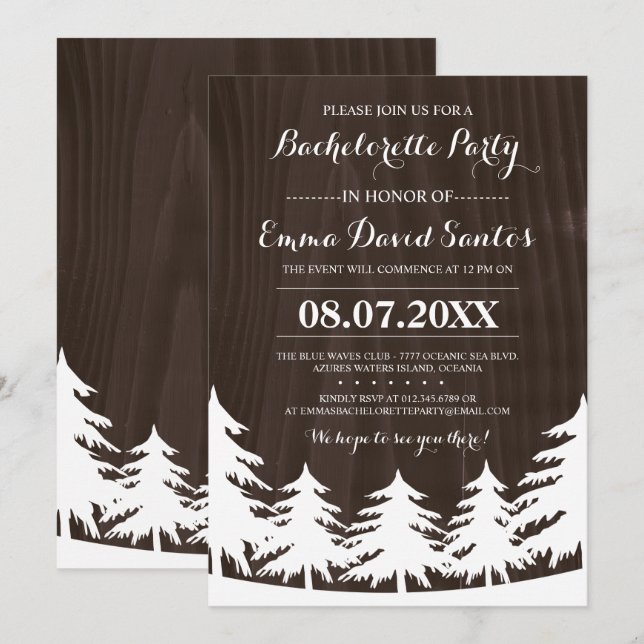 Dark Forest Bachelorette Party Invites (Front/Back)