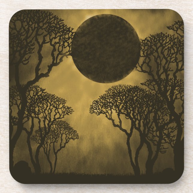 Dark Forest Eclipse Coaster Set, Gold (Front)