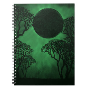 Dark Forest Eclipse Notebook, Green Notebook