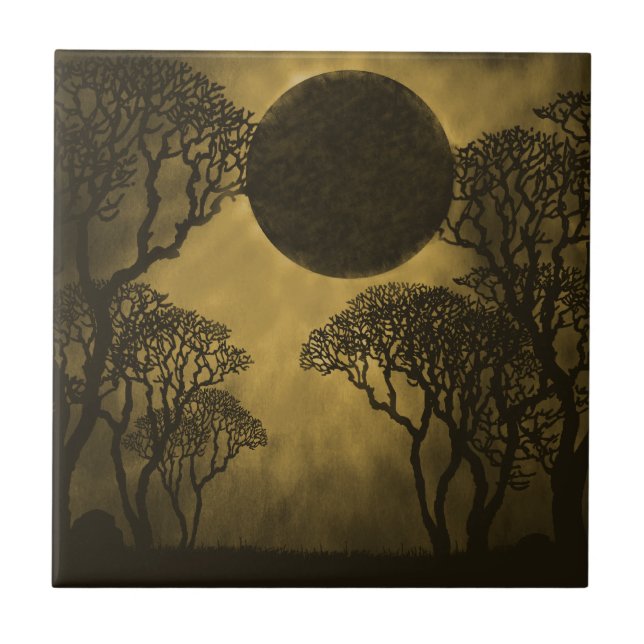 Dark Forest Eclipse Tile, Gold Tile (Front)