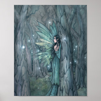 Dark Forest Fairy Mystical Fantasy Art Poster