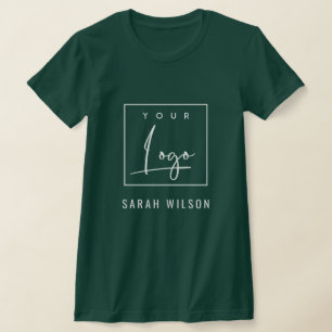 Dark Forest Green Business Add Your Logo With Name T-Shirt
