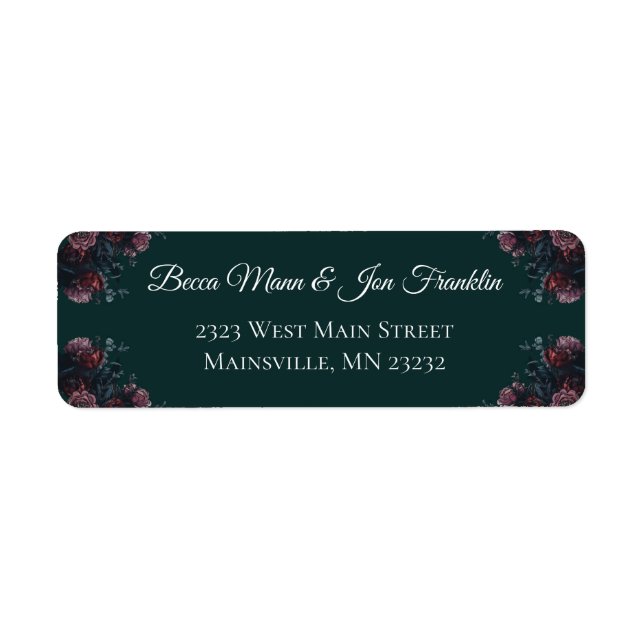 Dark Forest Green Elegant Wedding Maroon Mauve (Front)