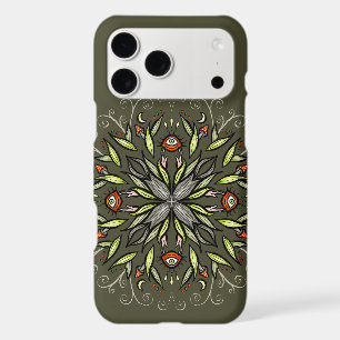 Dark Forest Green Goblincore Mushroom Eyes Trippy
