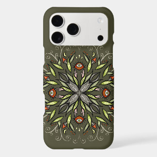 Dark Forest Green Goblincore Mushroom Eyes Trippy