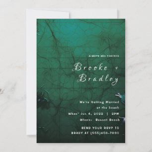 Dark & Forest Green Gothic Wedding Invitation