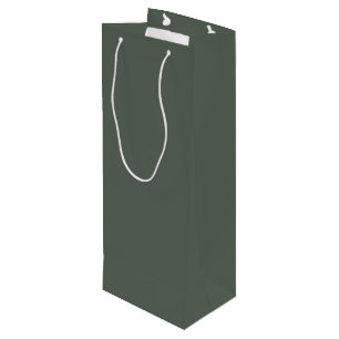 Dark Forest Green Solid Colour - Colour - Hue Wine Gift Bag