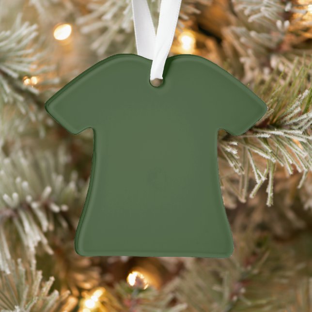 Dark Forest Green T-Shirt Acrylic Ornament (Tree)