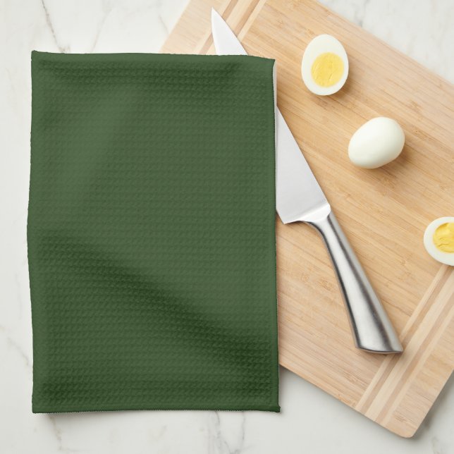 Dark Forest Green Tea Towel (Quarter Fold)