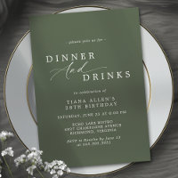 Dark Forest Green | Typography Birthday Dinner