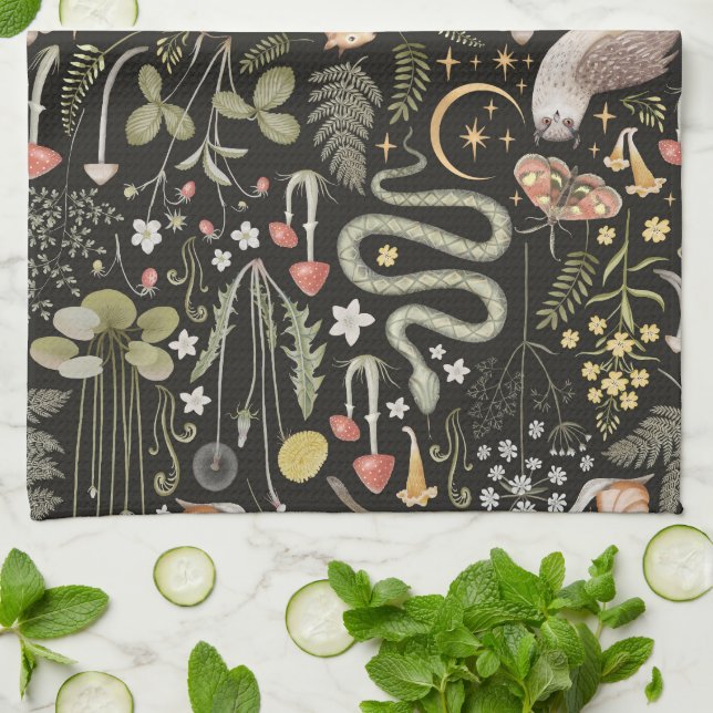 Dark Forest Kitchen Towel (Folded)
