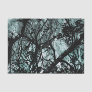 Dark Forest Landscape Illustration Tissue Paper