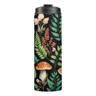 Dark Forest Mushroom Woodland Pattern Art Thermal Tumbler