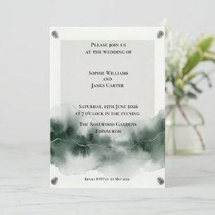 Dark Forest Scottish Highland Wedding Invitation