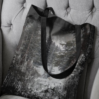 Dark Forest | Snowy Forest Tote Bag