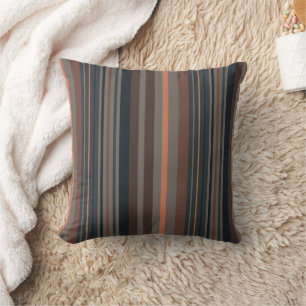 Dark Forest Woodlands Stripes Design Cushion