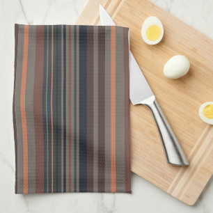 Dark Forest Woodlands Stripes Design Tea Towel