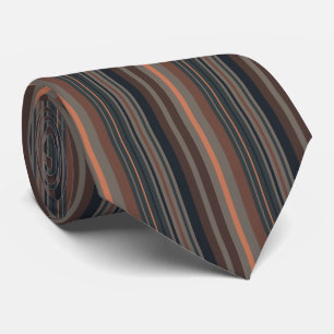 Dark Forest Woodlands Stripes Design Tie