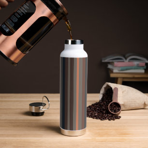Dark Forest Woodlands Stripes Design Water Bottle