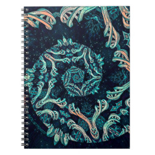Dark fractal elegance notebook