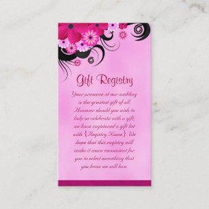 Dark Fuchsia Hibiscus Mini Wedding Gift Registry Enclosure Card