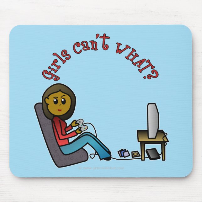 Dark Gamer Girl Mouse Mat (Front)