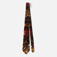 Dark Garden Autumn Glow Flowers Fall Neck Tie
