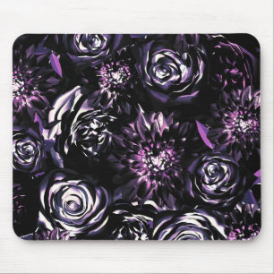 Dark Garden Bewitching Purple Glam Flowers Mouse Mat